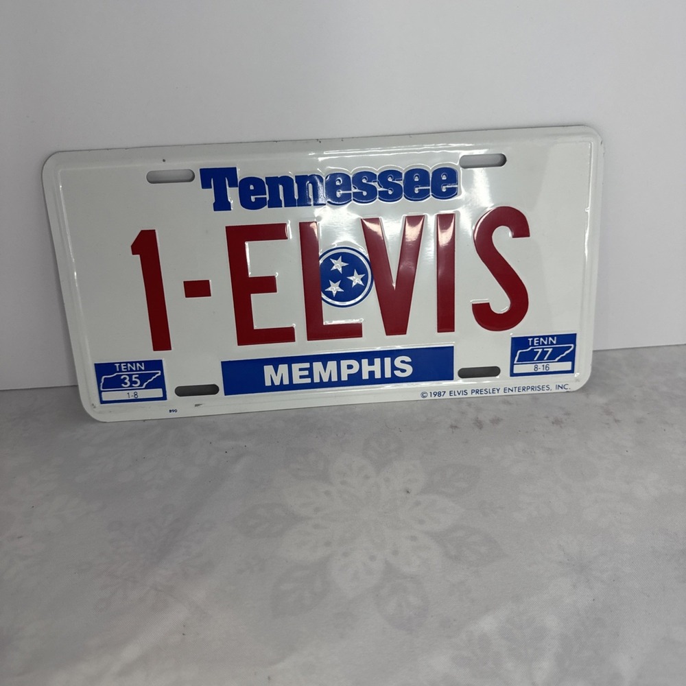 Elvis Tennessee‎ License Plate 1-Elvis Collectible Memphis 1987 Presley